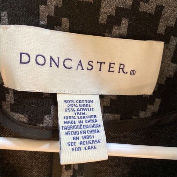 Doncaster Wool Blend Leather Trim Short Blazer Jacket 6 - Picture 7 of 9